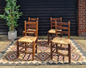 Vintage Country Elm Chairs (Set of Four)