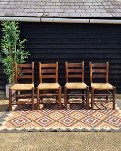 Vintage Country Elm Chairs (Set of Four)