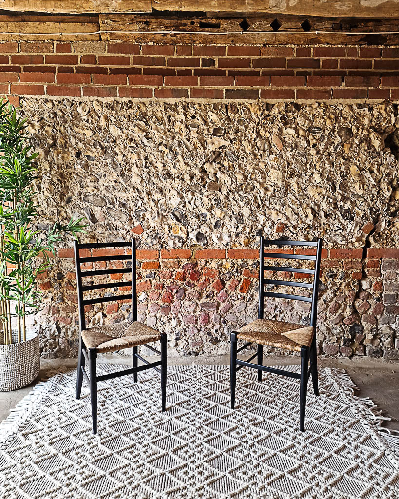 Mid Century Ebonised Dining Chairs (Pair)
