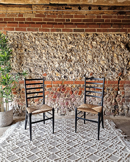 Mid Century Ebonised Dining Chairs (Pair)