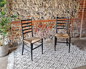 Mid Century Ebonised Dining Chairs (Pair)