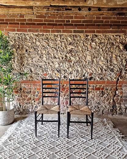 Mid Century Ebonised Dining Chairs (Pair)