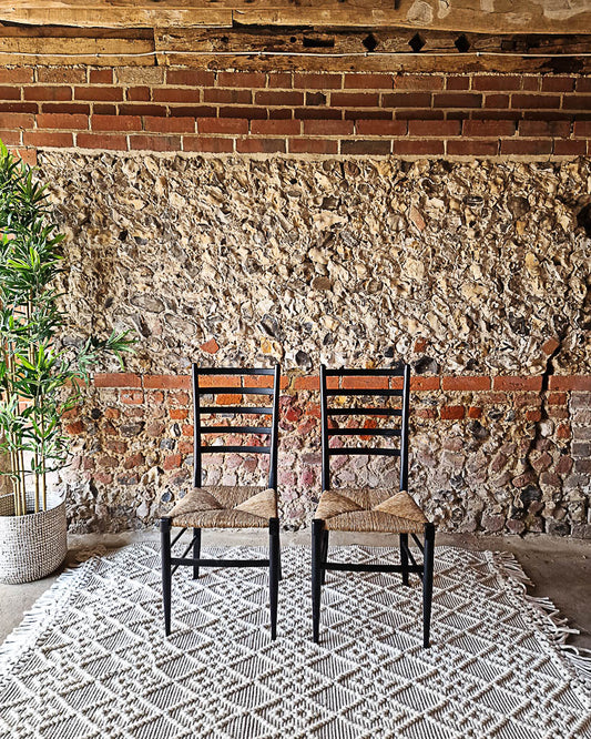 Mid Century Ebonised Dining Chairs (Pair)
