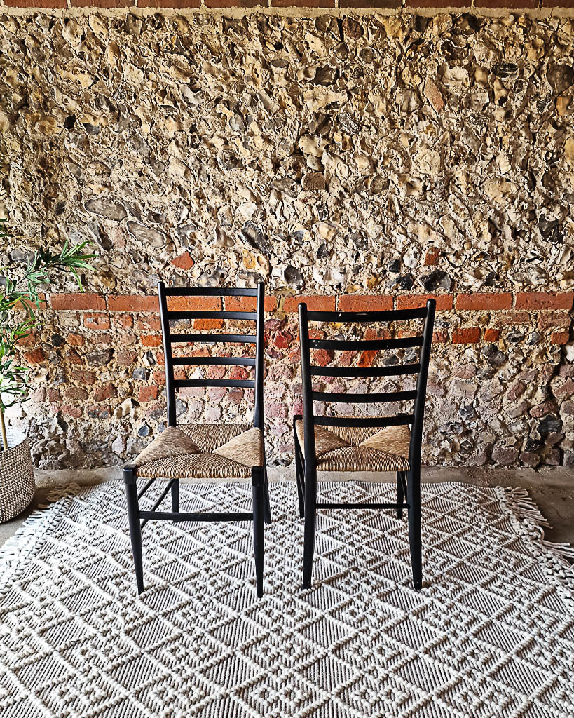 Mid Century Ebonised Dining Chairs (Pair)