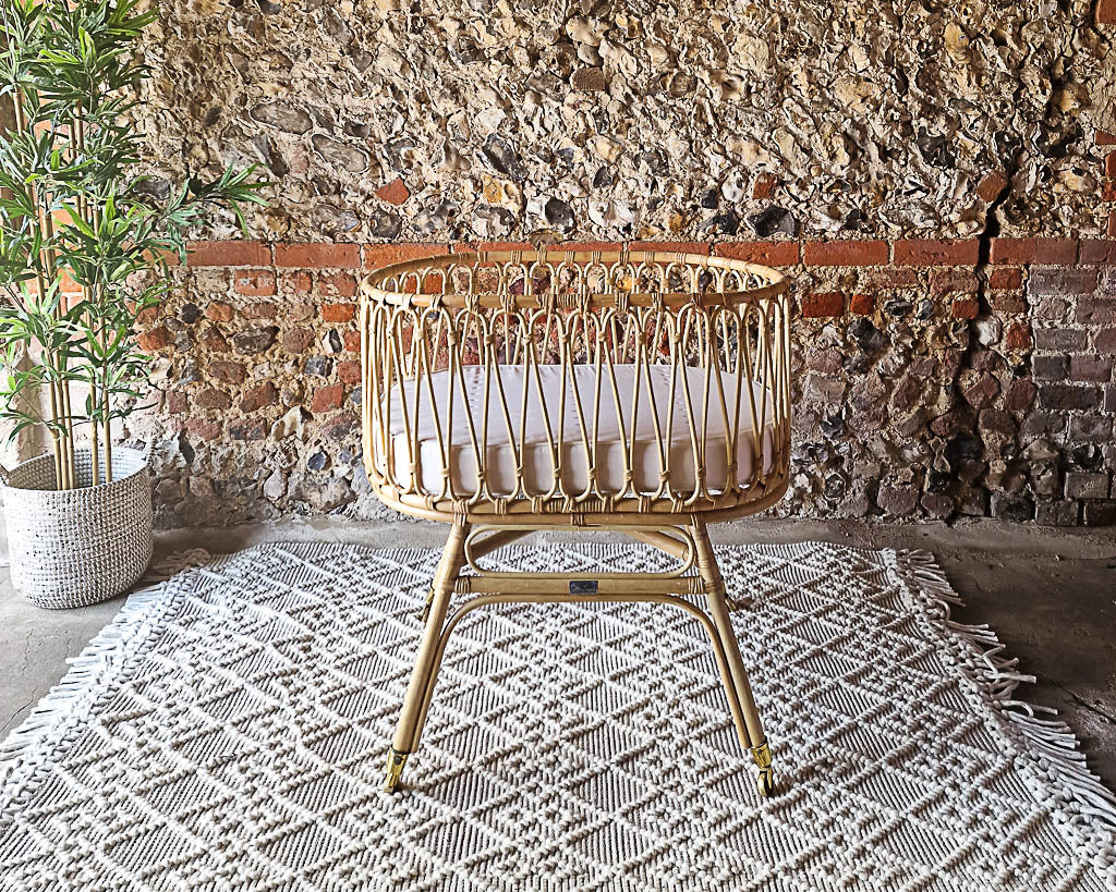 Vintage Bamboo Baby Crib