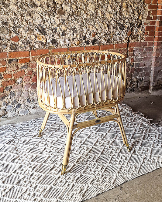 Vintage Bamboo Baby Crib