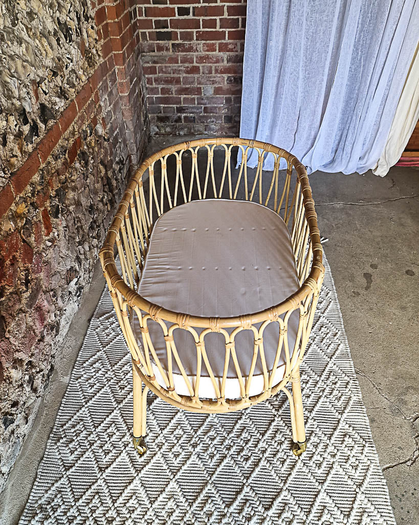 Vintage Bamboo Baby Crib