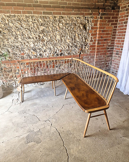 Mid Century Beech Corner Bench