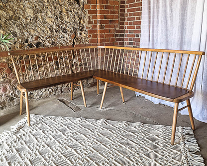 Mid Century Beech Corner Bench