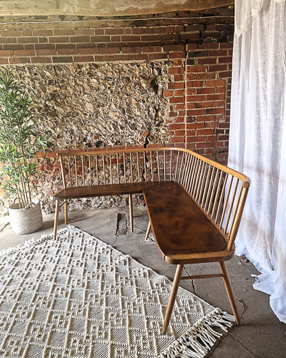 Mid Century Beech Corner Bench