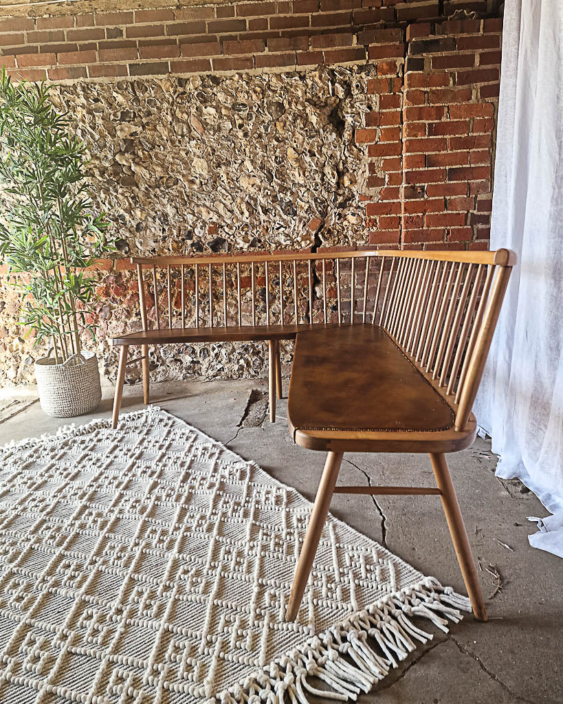 Mid Century Beech Corner Bench