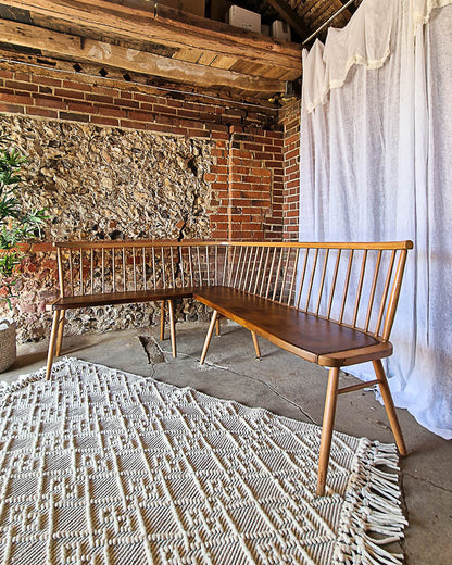 Mid Century Beech Corner Bench