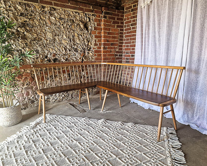 Mid Century Beech Corner Bench