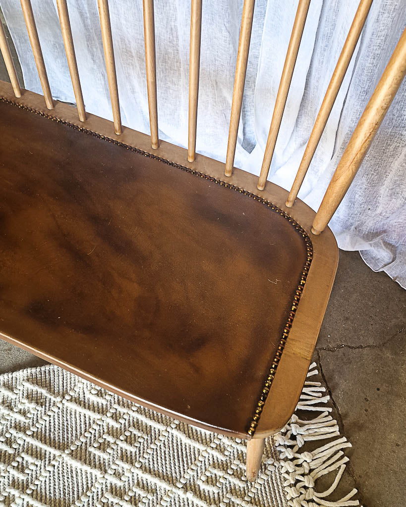 Mid Century Beech Corner Bench