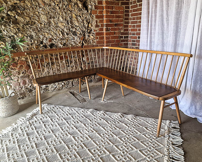 Mid Century Beech Corner Bench