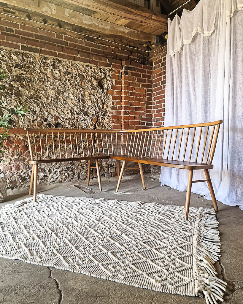 Mid Century Beech Corner Bench