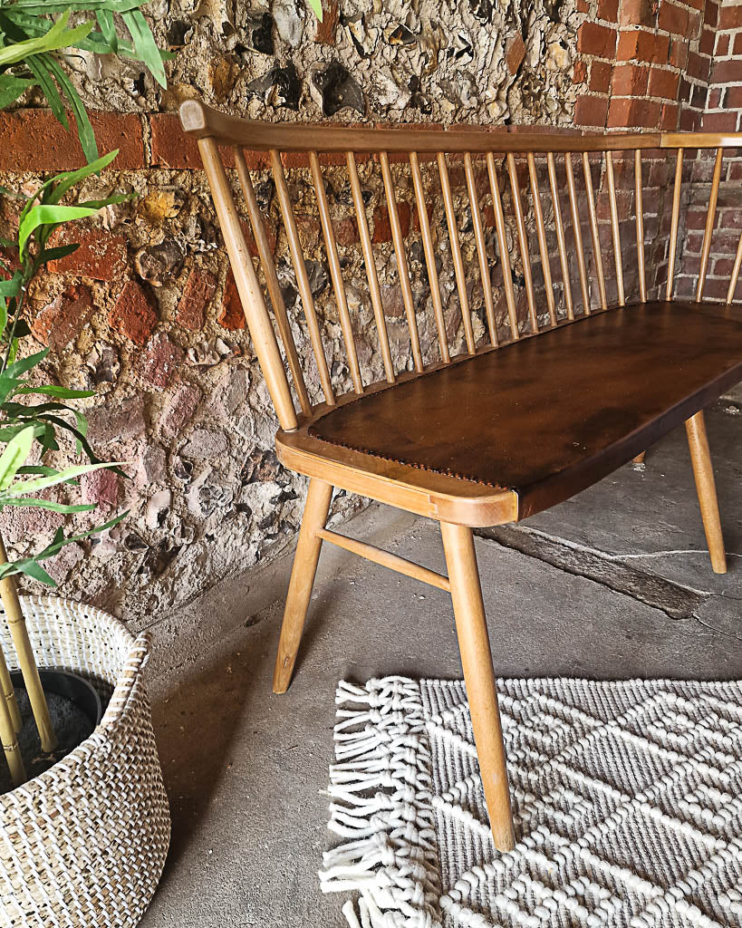 Mid Century Beech Corner Bench