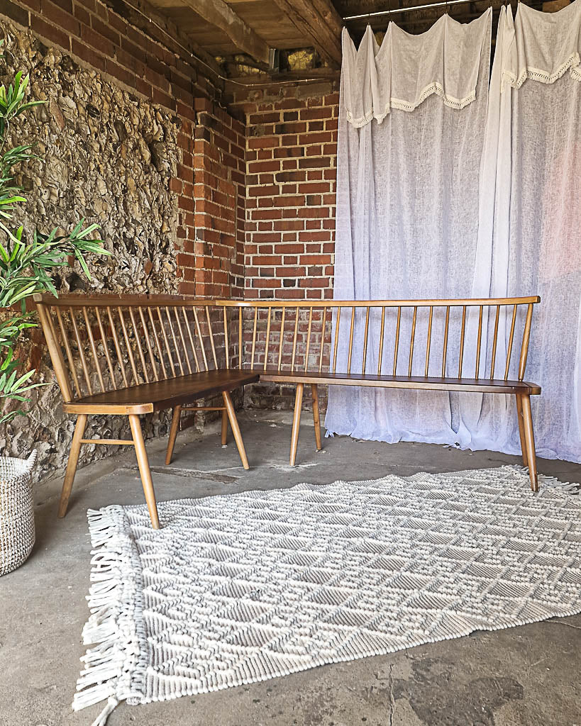 Mid Century Beech Corner Bench