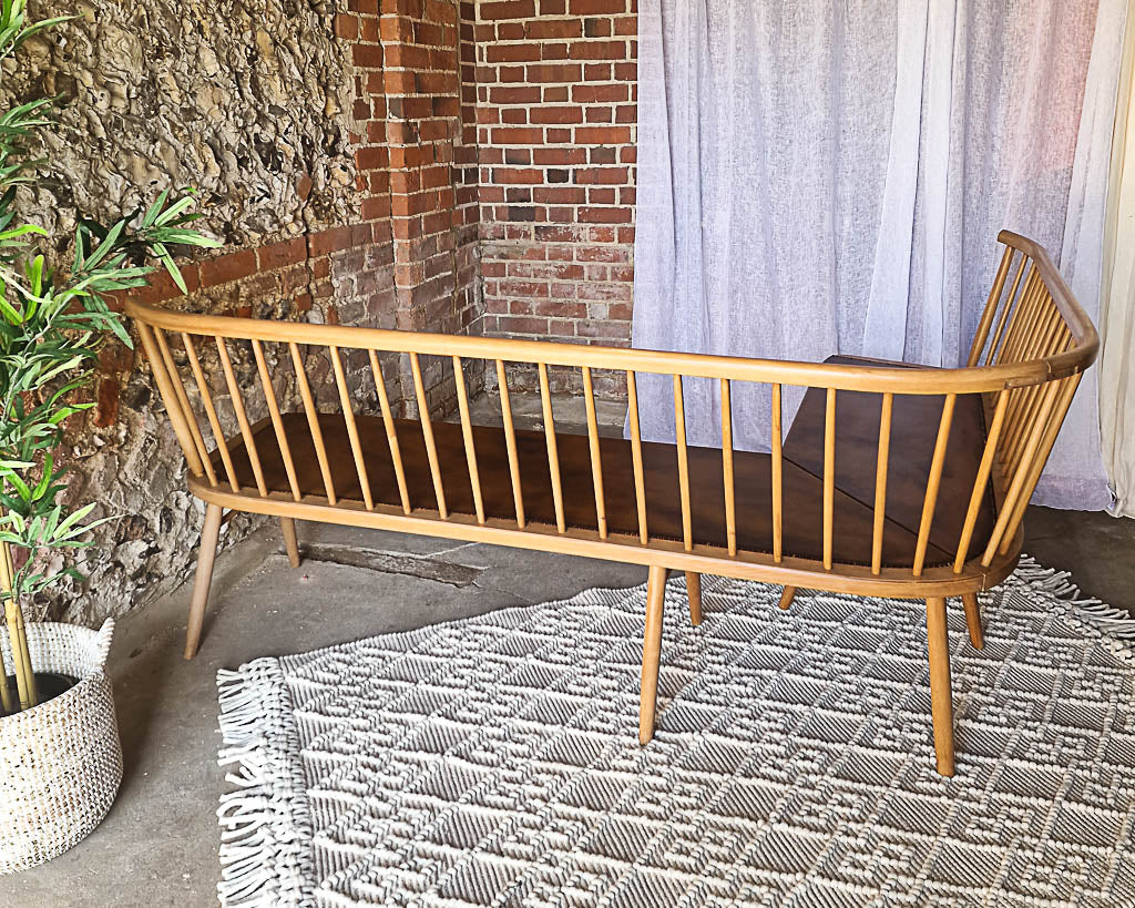 Mid Century Beech Corner Bench