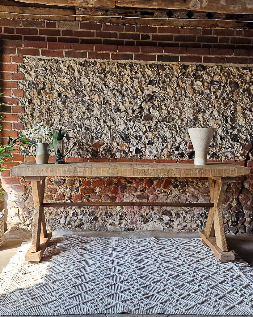 Antique Rustic Large Console Table
