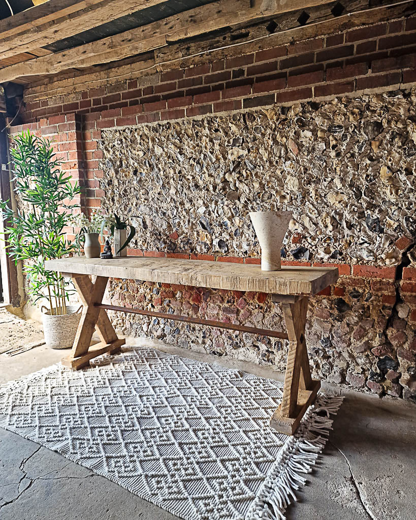 Antique Rustic Large Console Table