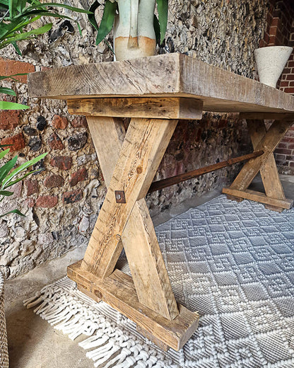 Antique Rustic Large Console Table