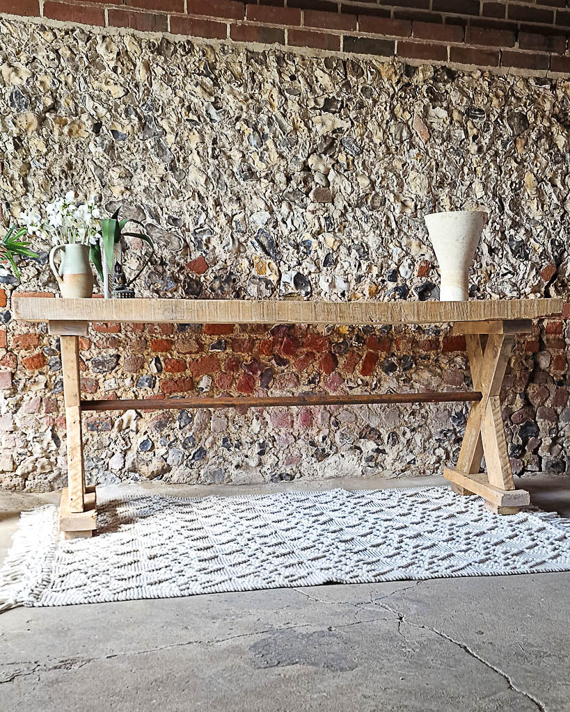 Antique Rustic Large Console Table