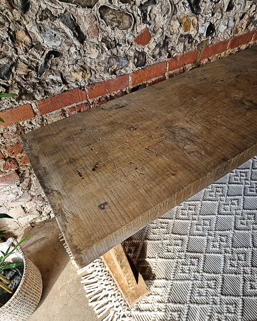 Antique Rustic Large Console Table