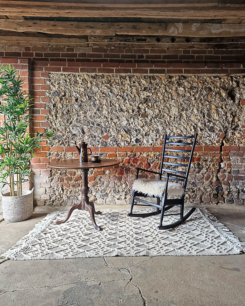 Mid Century Italian Ebonised Rocking Chair (Upholstered)