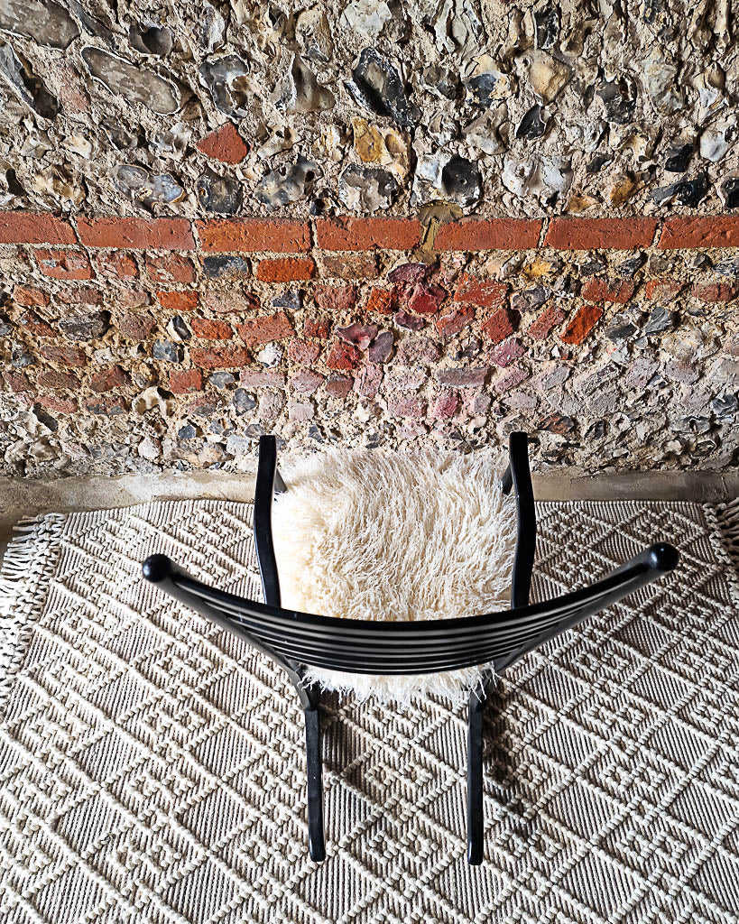 Mid Century Italian Ebonised Rocking Chair (Upholstered)