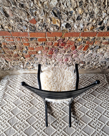Mid Century Italian Ebonised Rocking Chair (Upholstered)