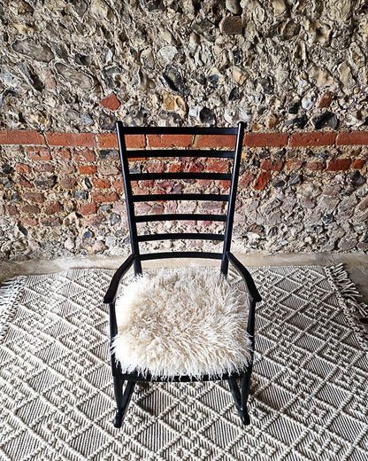 Mid Century Italian Ebonised Rocking Chair (Upholstered)