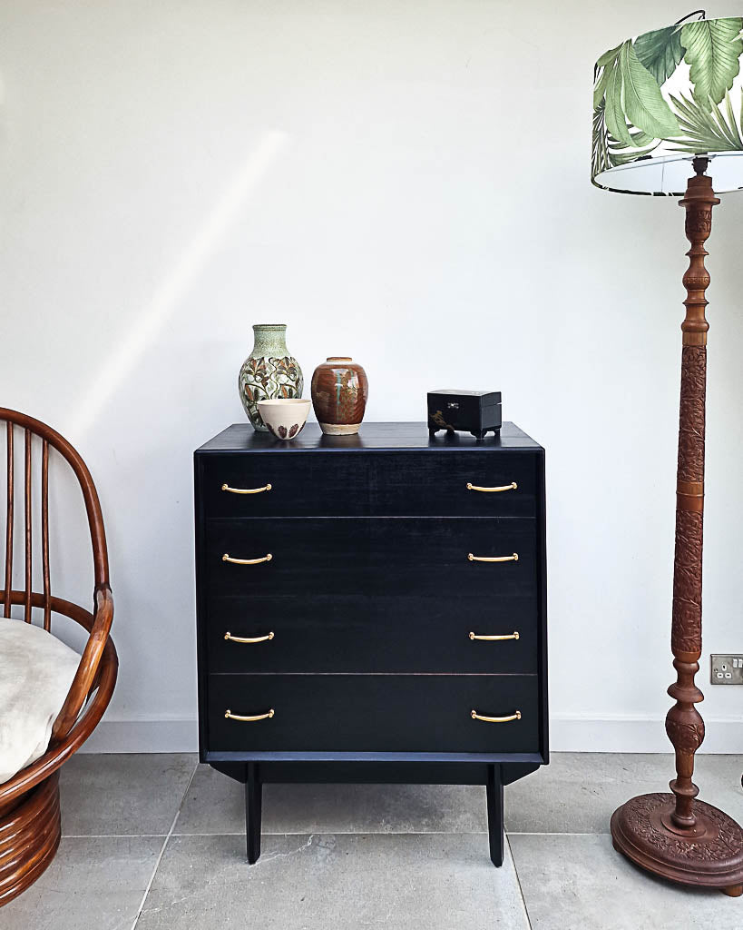 Mid Century Ebonised Chest of Drawers