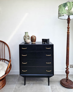 Mid Century Ebonised Chest of Drawers