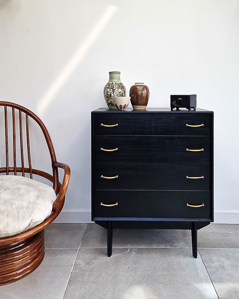 Mid Century Ebonised Chest of Drawers