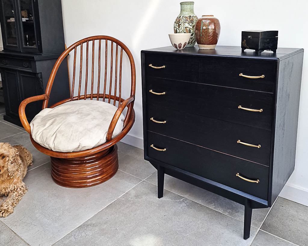 Mid Century Ebonised Chest of Drawers