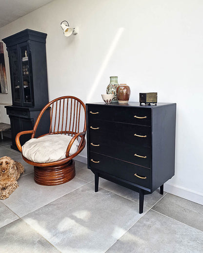 Mid Century Ebonised Chest of Drawers