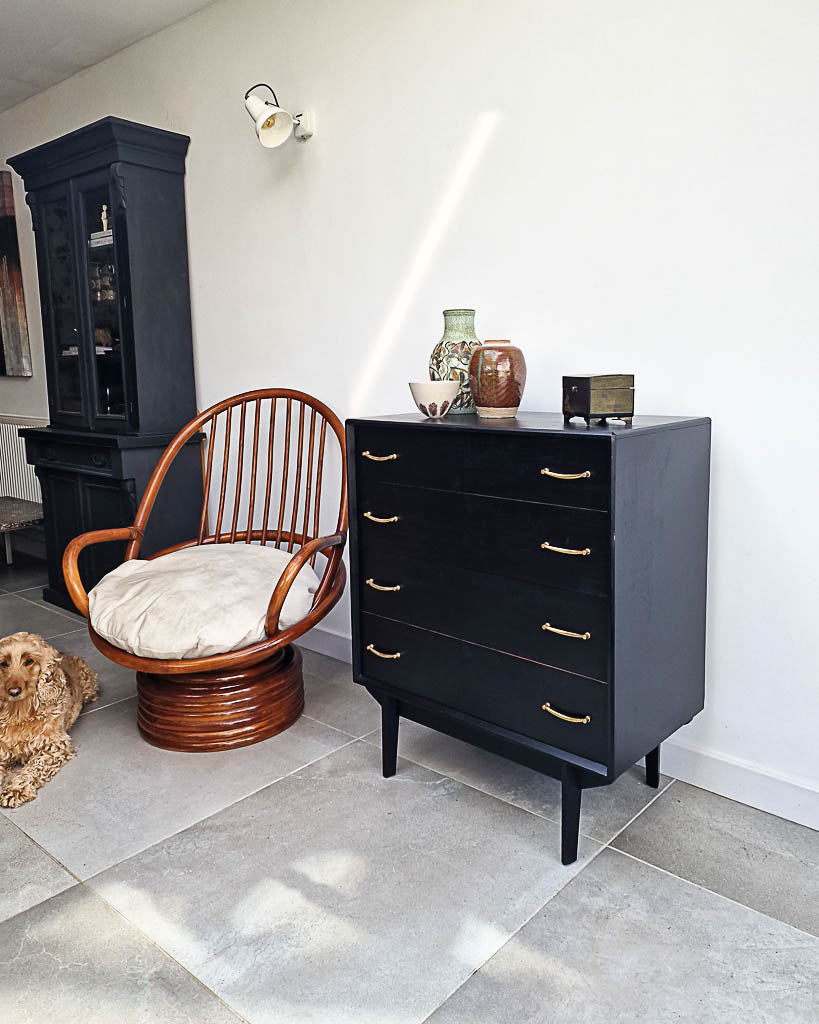 Mid Century Ebonised Chest of Drawers