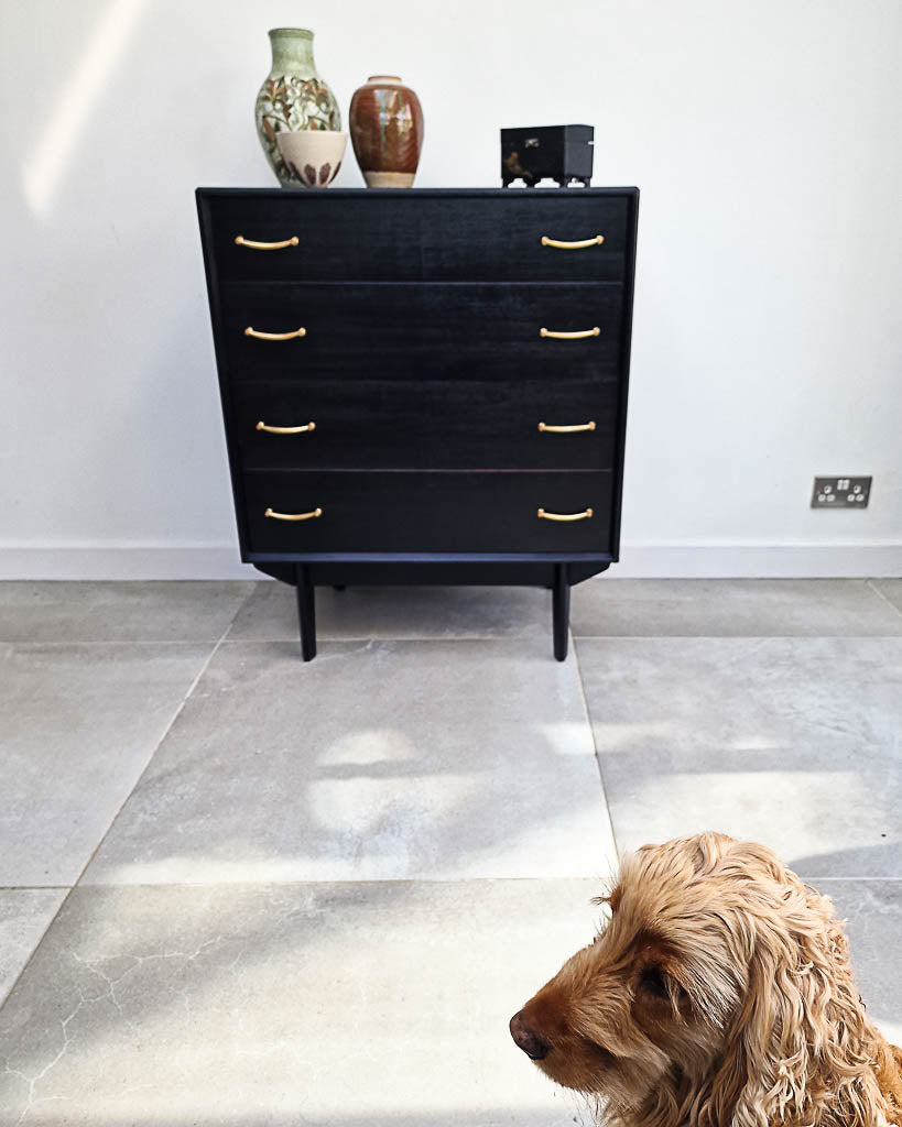 Mid Century Ebonised Chest of Drawers