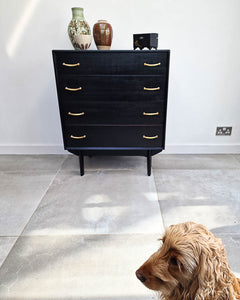 Mid Century Ebonised Chest of Drawers