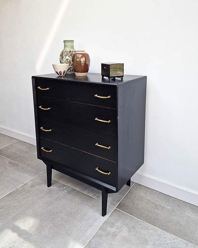 Mid Century Ebonised Chest of Drawers