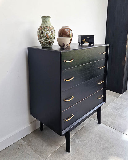 Mid Century Ebonised Chest of Drawers