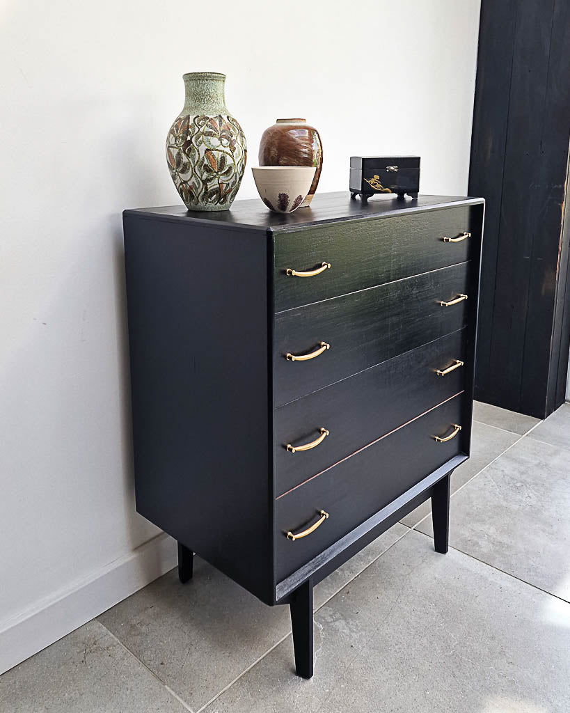 Mid Century Ebonised Chest of Drawers