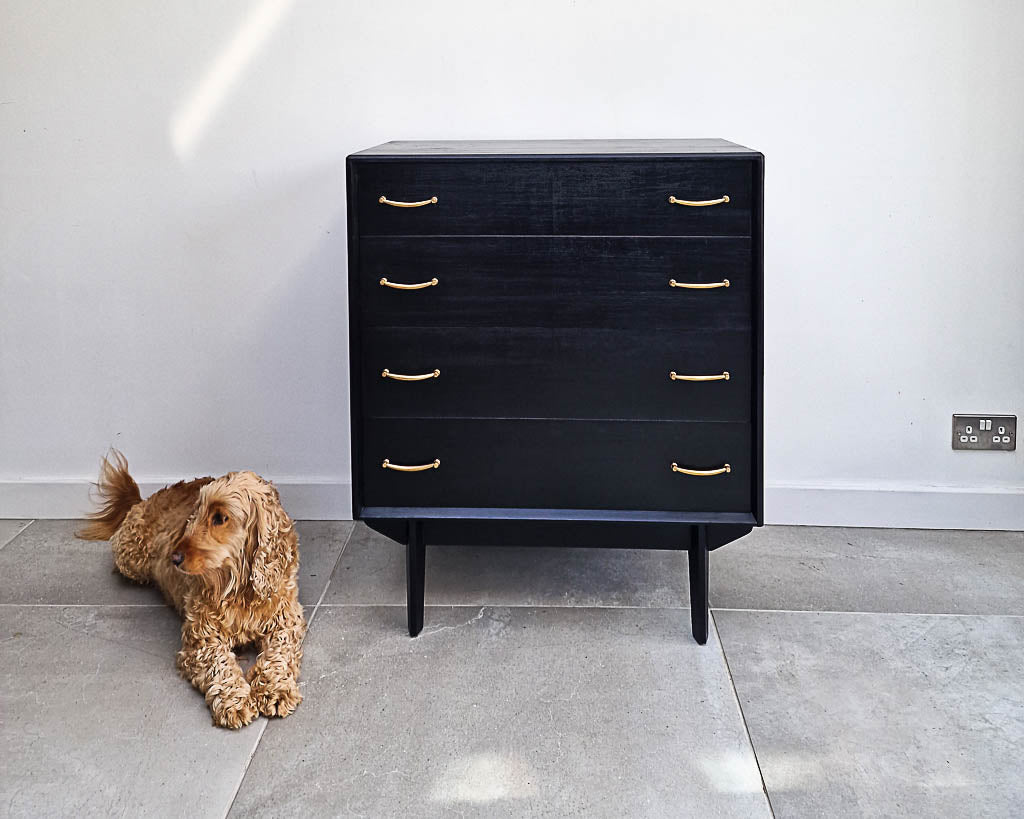 Mid Century Ebonised Chest of Drawers