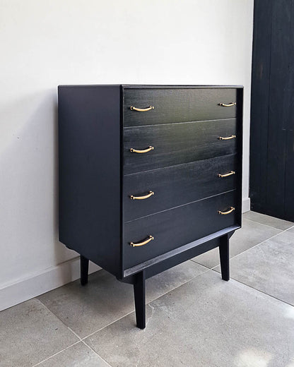 Mid Century Ebonised Chest of Drawers