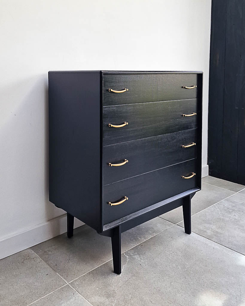 Mid Century Ebonised Chest of Drawers