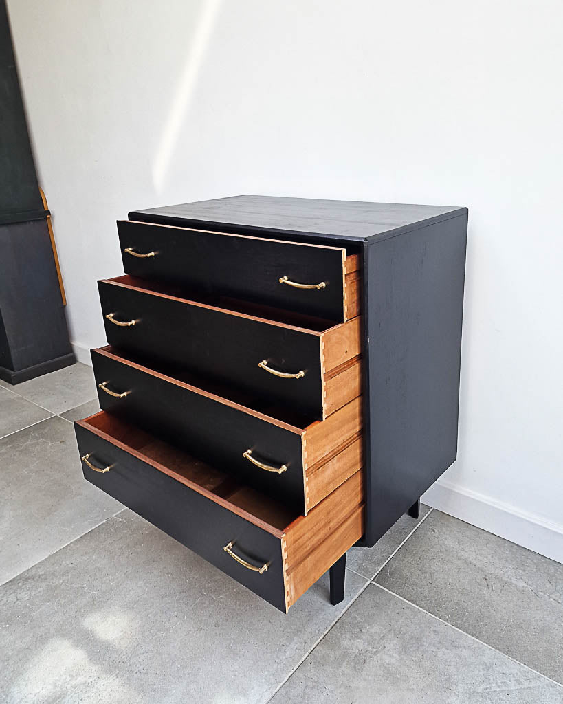 Mid Century Ebonised Chest of Drawers
