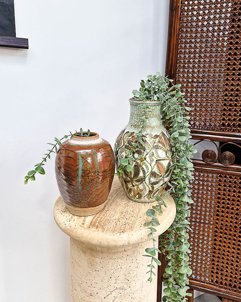 Mid Century Studio Ceramic Pottery Vase Set