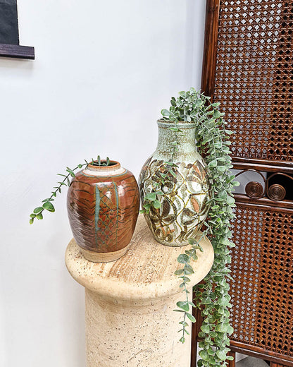 Mid Century Studio Ceramic Pottery Vase Set