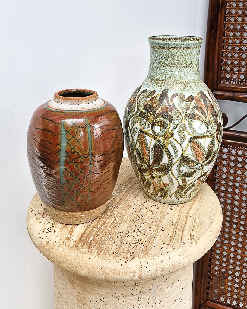 Mid Century Studio Ceramic Pottery Vase Set